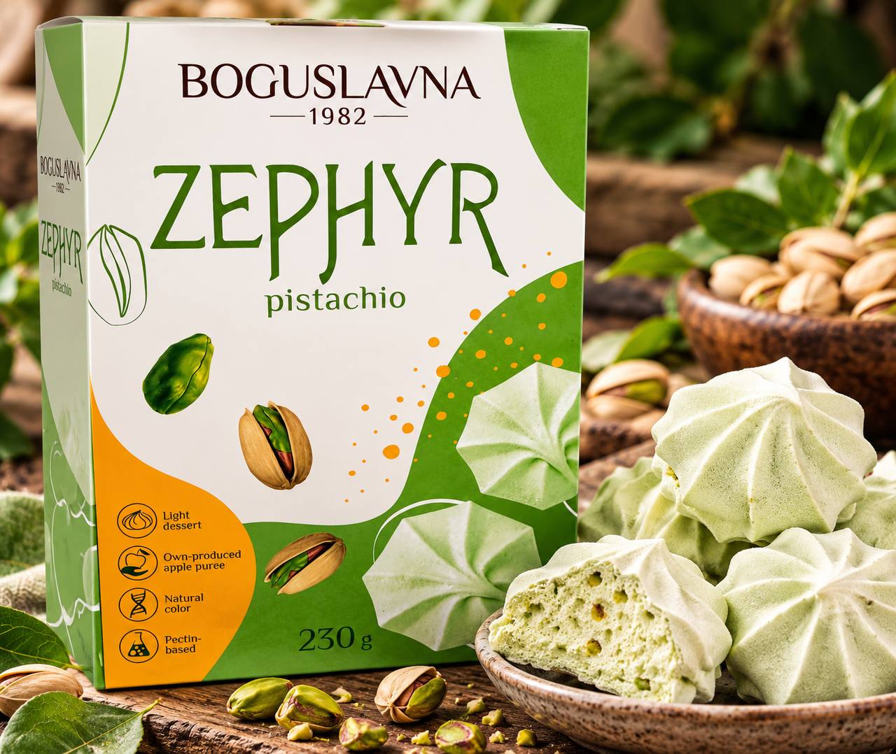 Фисташковый зефир BOGUSLAVNA — 230 г